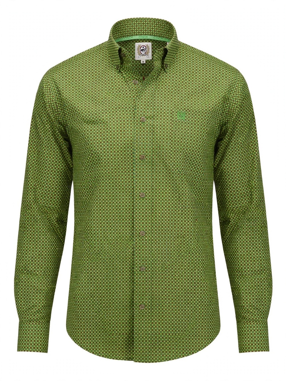 Cinch Shirt Mens Small Green Western Cowboy Long Sleeve Button Down 100% Cotton